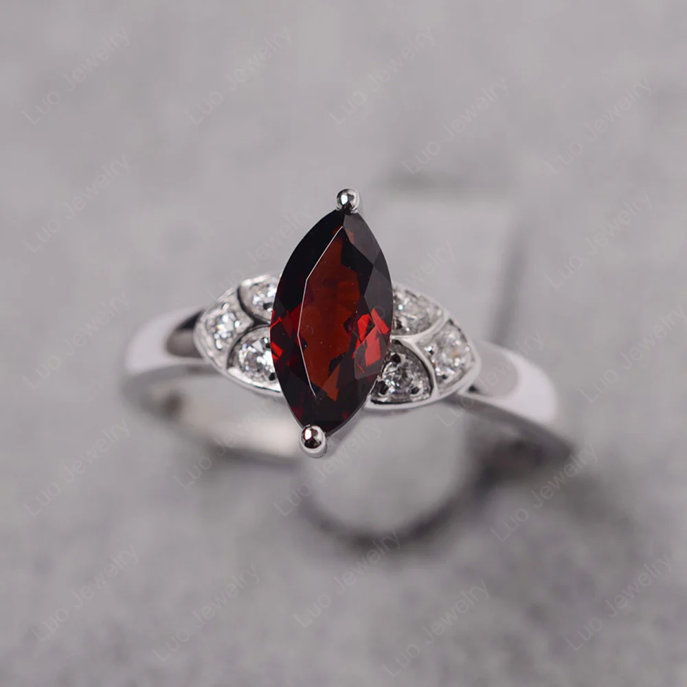 Marquise Cut Garnet Ring