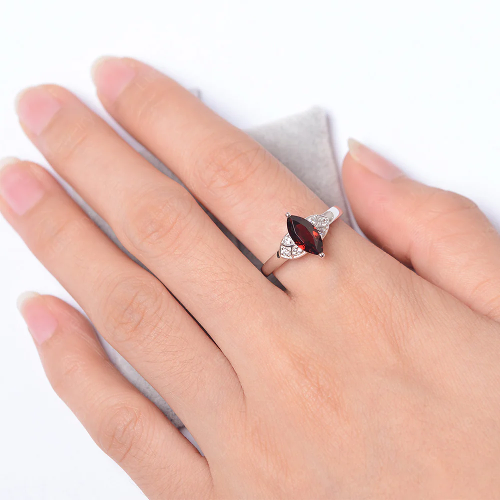 Marquise Cut Garnet Ring - Image 4