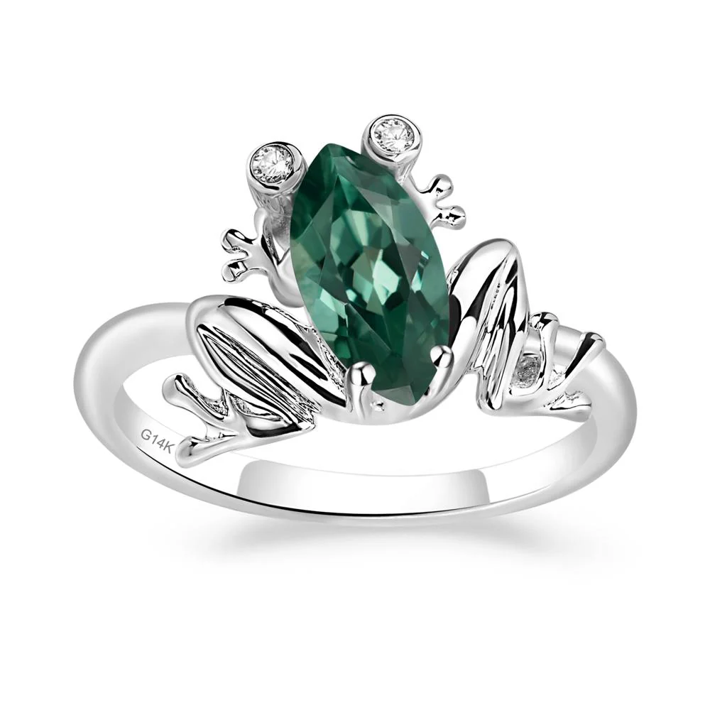 Green Sapphire Ring with Frog - Image 3