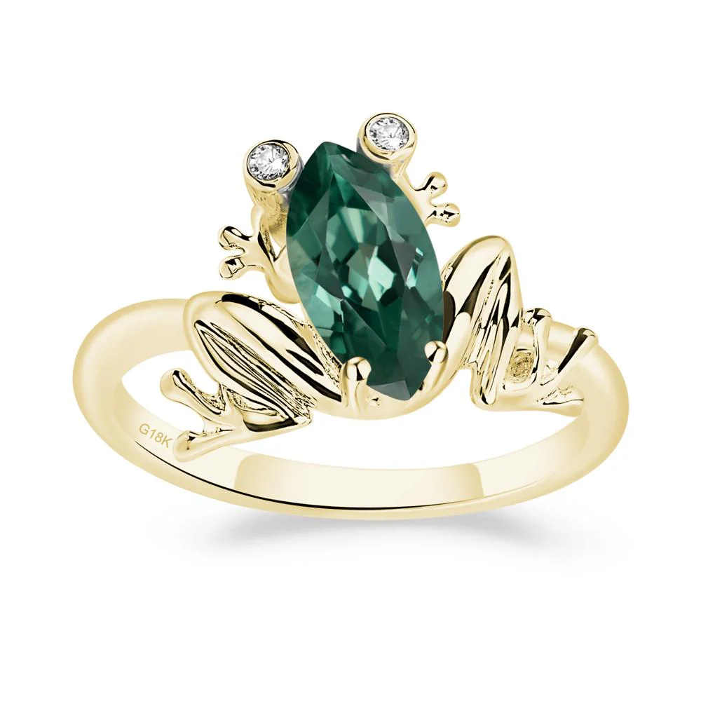 Green Sapphire Ring with Frog - Image 8