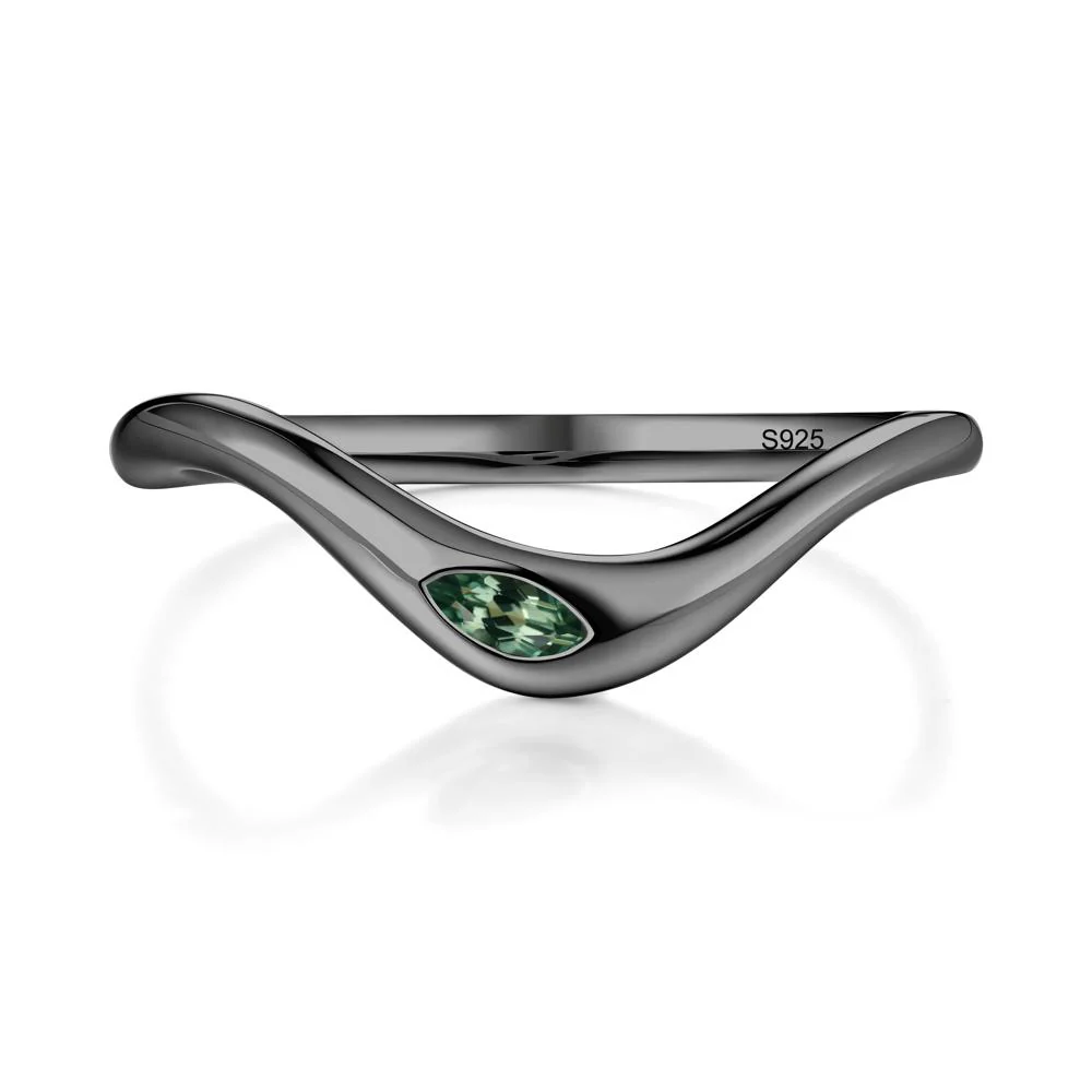 Marquise Cut Green Sapphire Nesting Ring