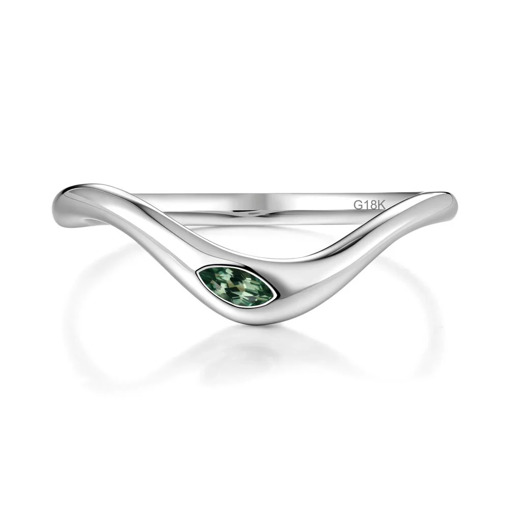 Marquise Cut Green Sapphire Nesting Ring - Image 6