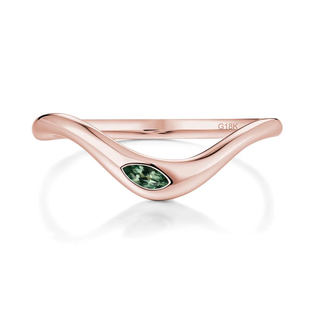 Marquise Cut Green Sapphire Nesting Ring - Image 7