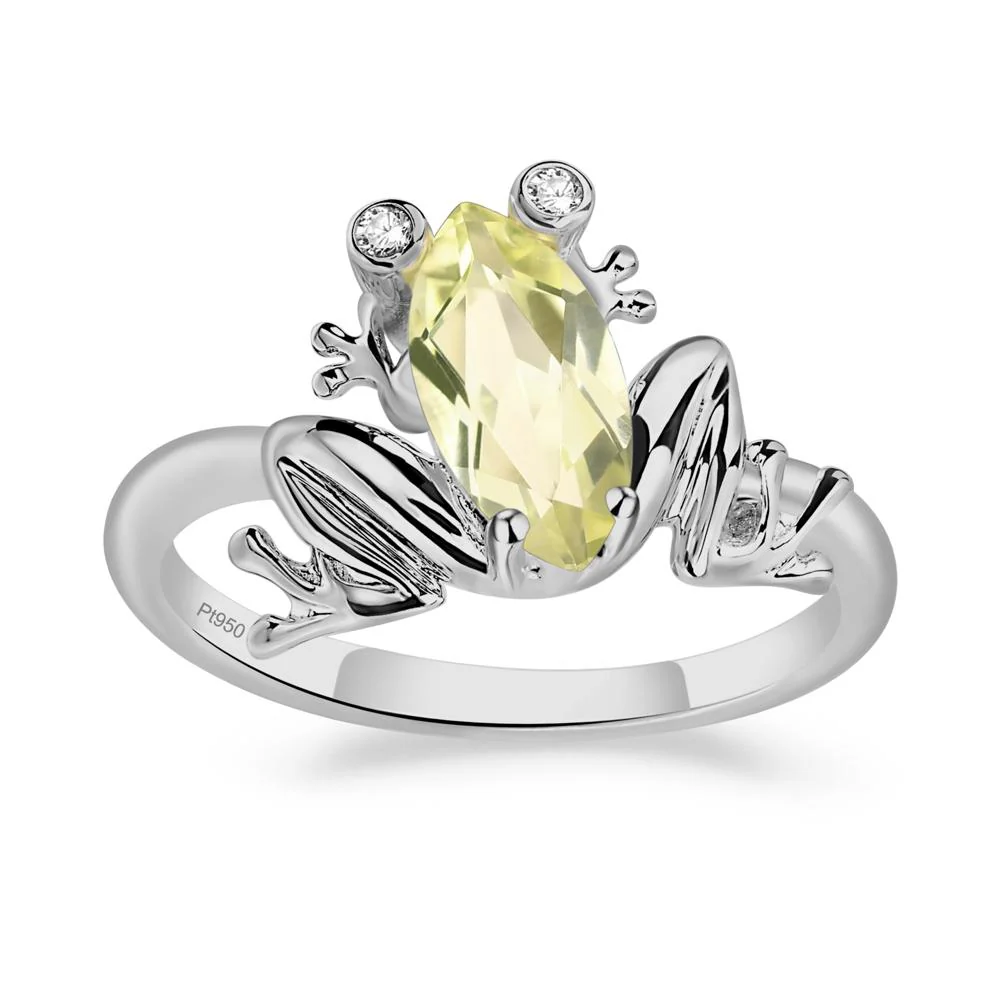 Marquise Cut Lemon Quartz Frog Ring - Image 6