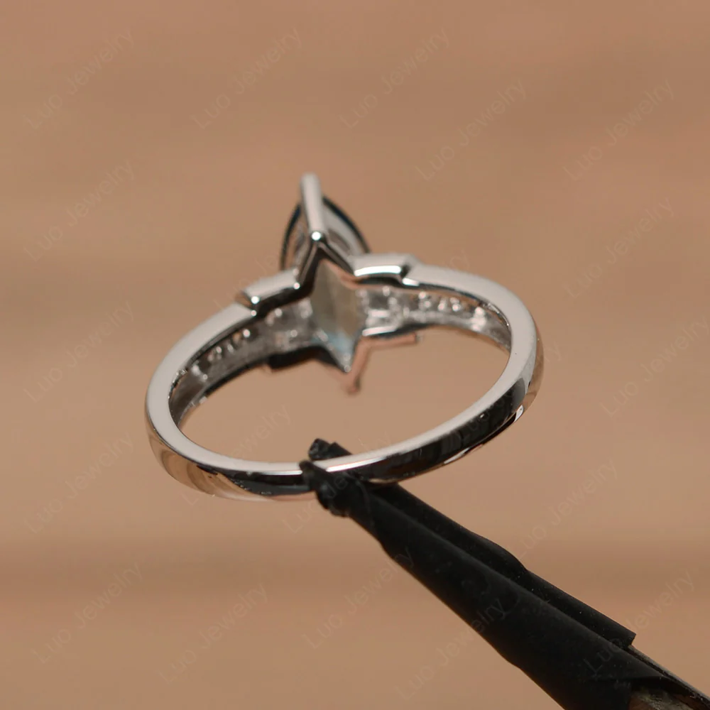 Marquise Cut London Blue Topaz Engagement Ring - Image 3