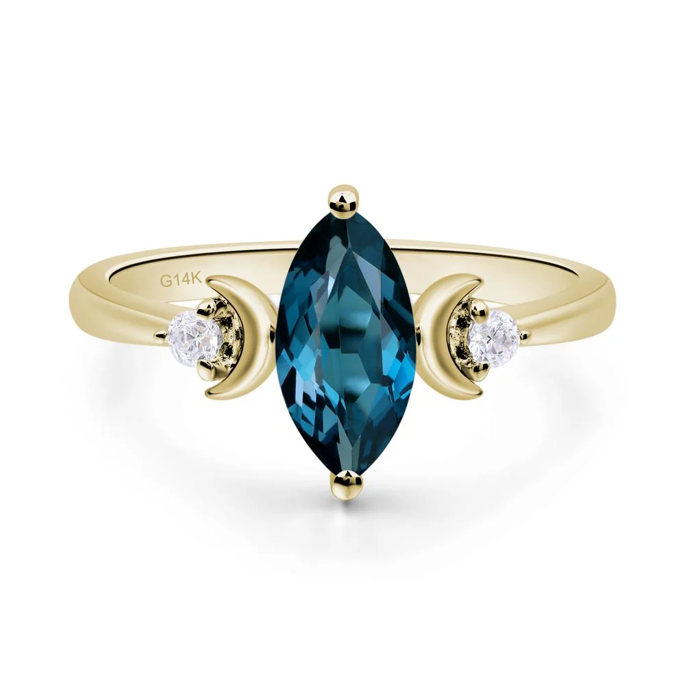 London Blue Topaz Double Moon Ring