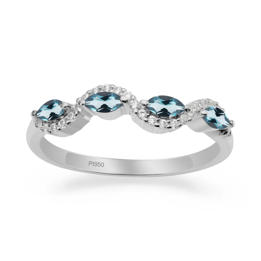 Marquise Cut London Blue Topaz Ring - Image 2