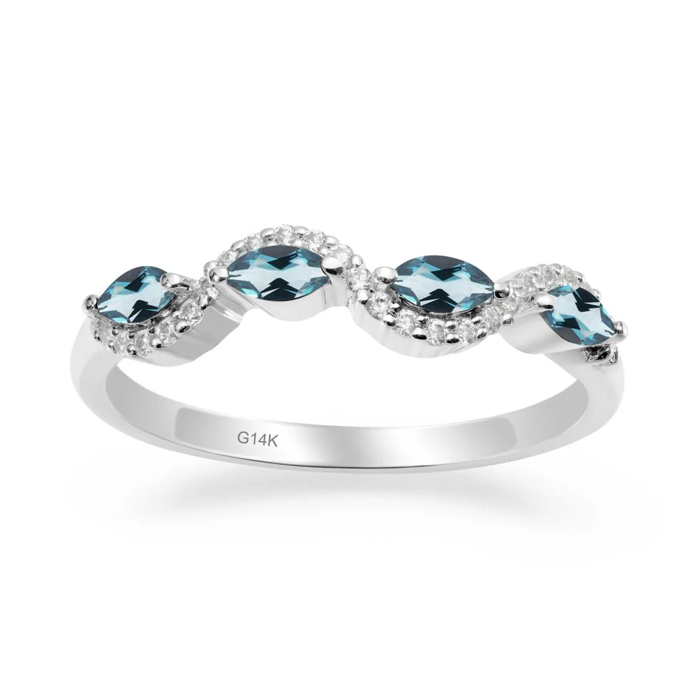 Marquise Cut London Blue Topaz Ring - Image 3