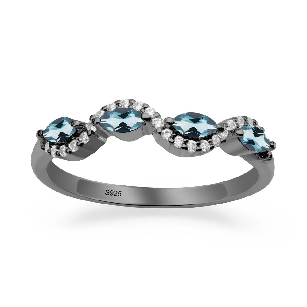 Marquise Cut London Blue Topaz Ring - Image 9