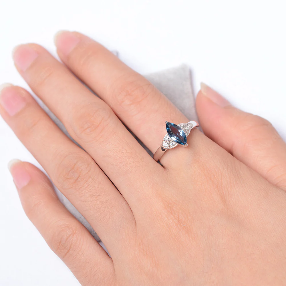 Marquise Cut London Blue Topaz Ring - Image 4