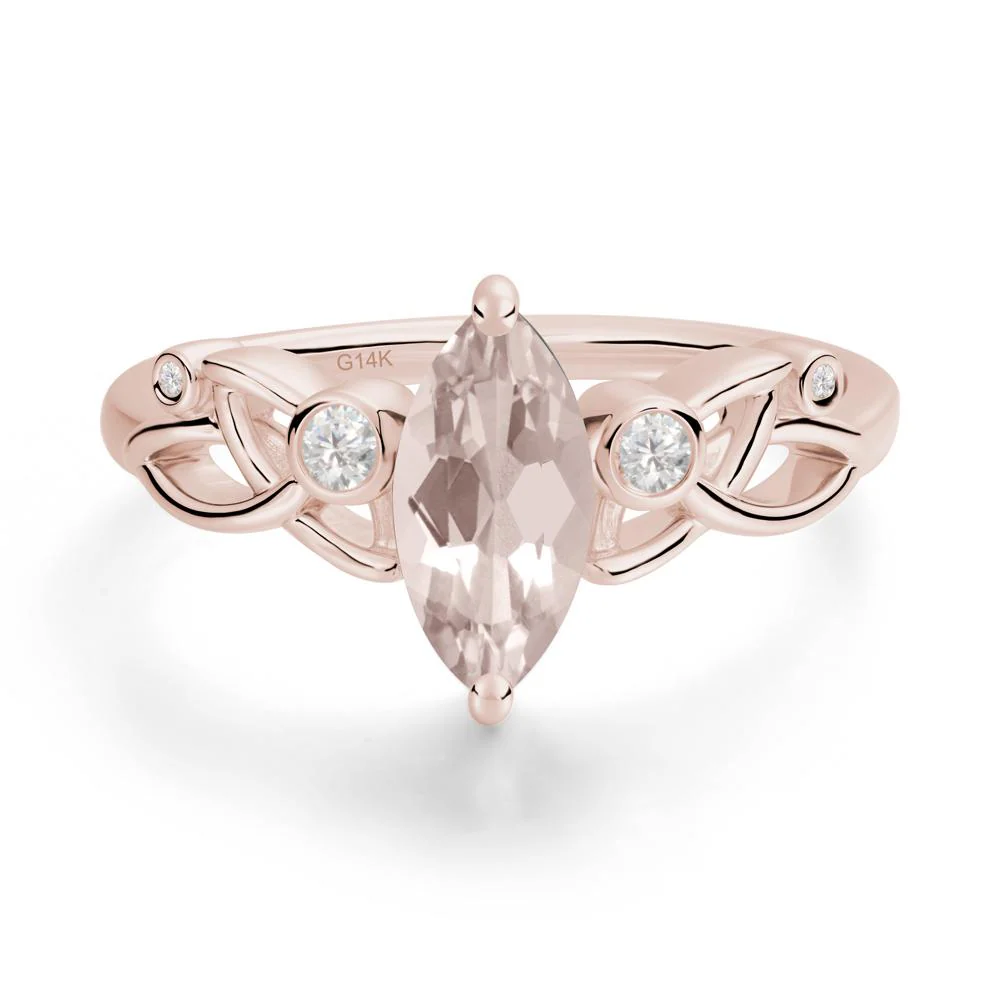 Marquise Cut Morganite Celtic Ring