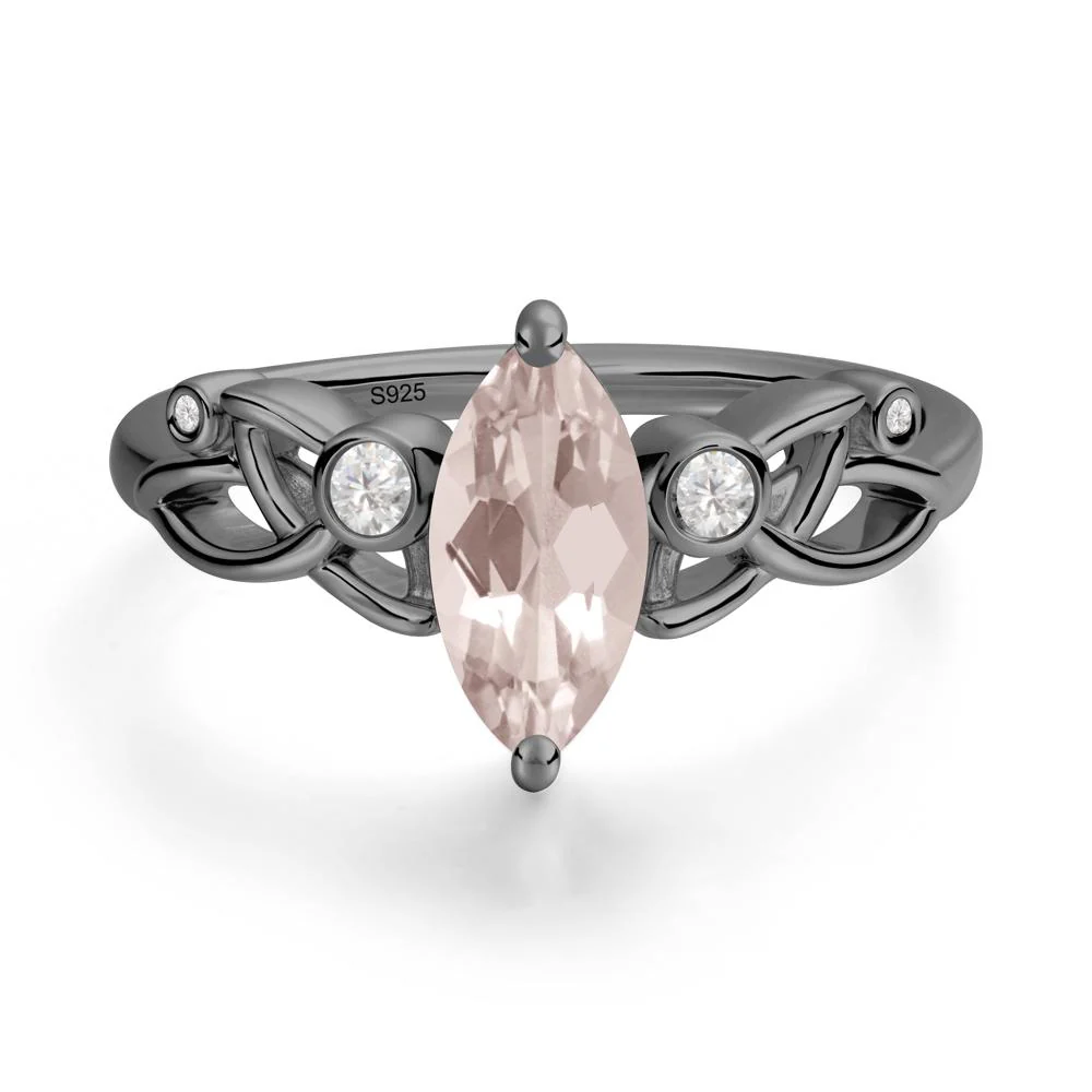 Marquise Cut Morganite Celtic Ring - Image 6