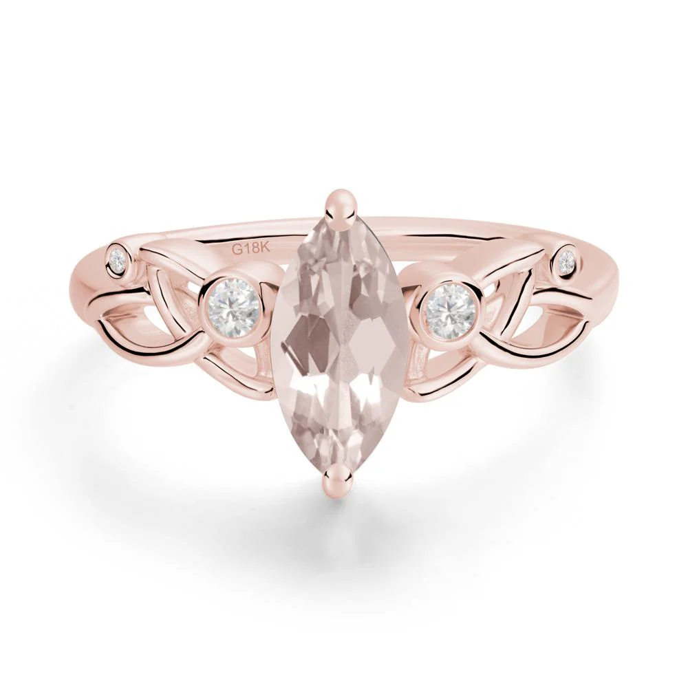 Marquise Cut Morganite Celtic Ring - Image 9