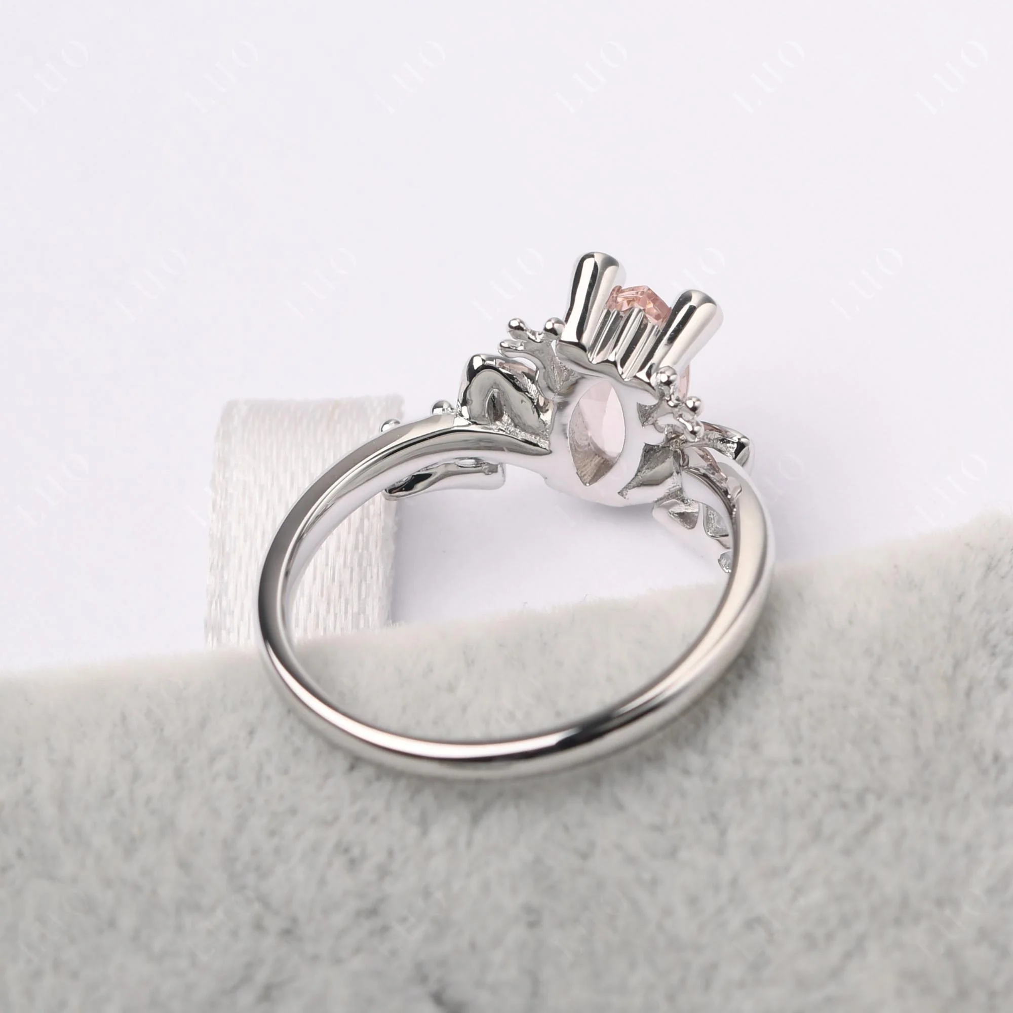 Marquise Cut Morganite Frog Ring - Image 12