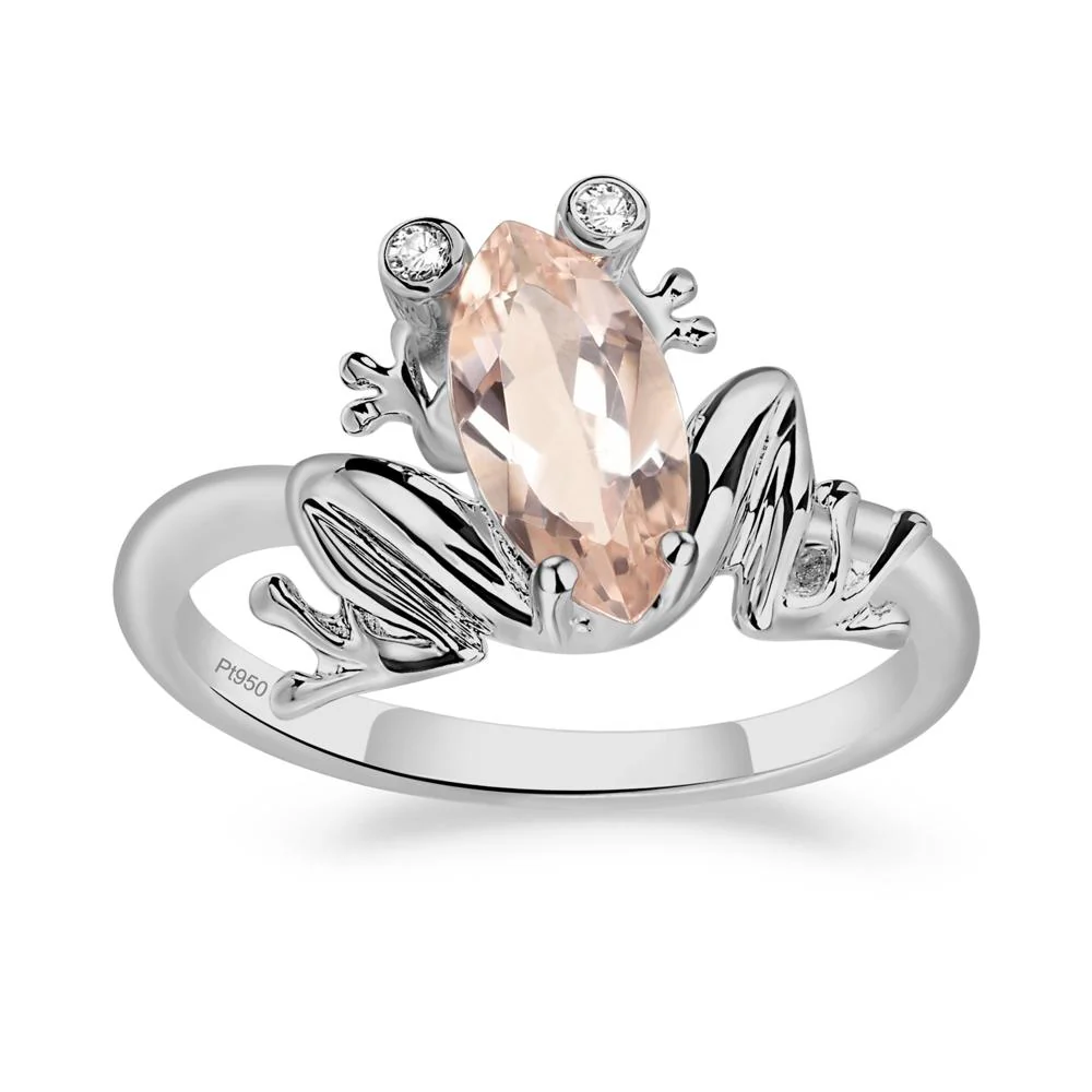 Marquise Cut Morganite Frog Ring - Image 6