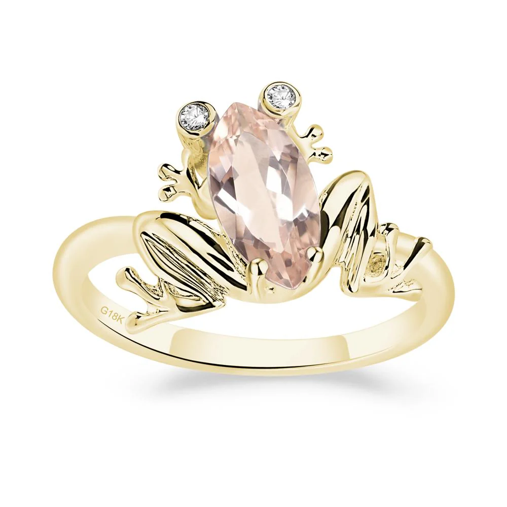 Marquise Cut Morganite Frog Ring - Image 8