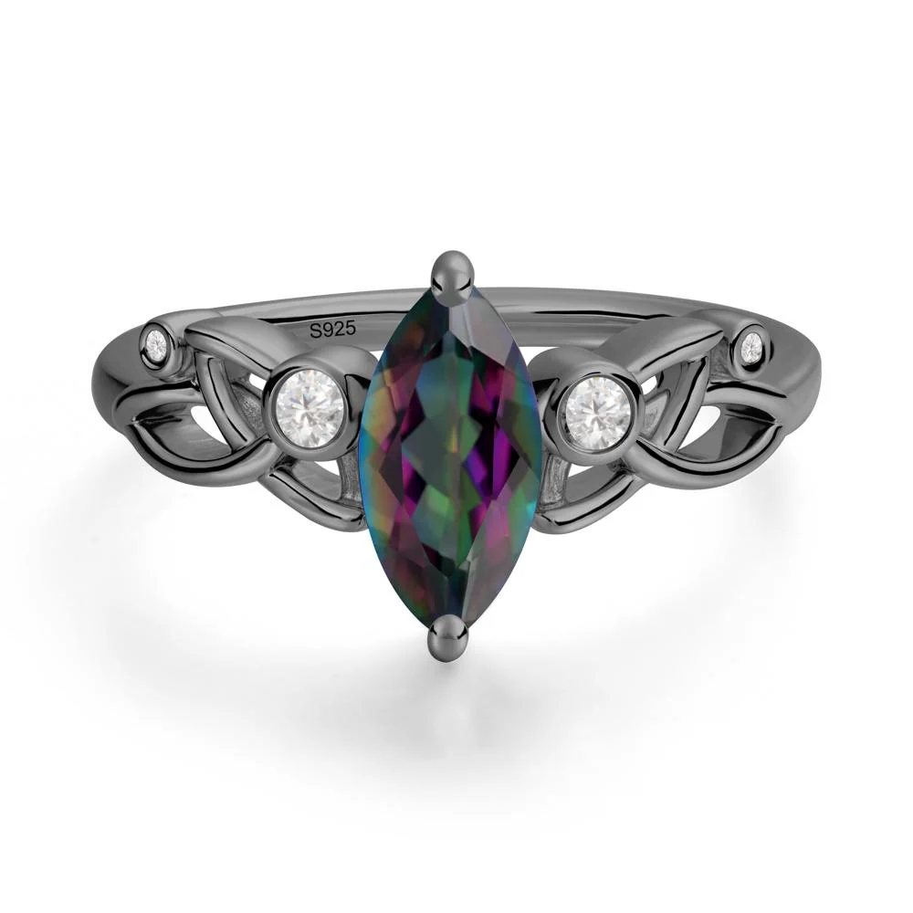 Marquise Cut Mystic Topaz Celtic Ring - Image 6
