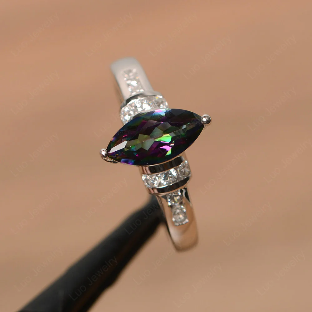 Marquise Cut Mystic Topaz Engagement Ring - Image 2