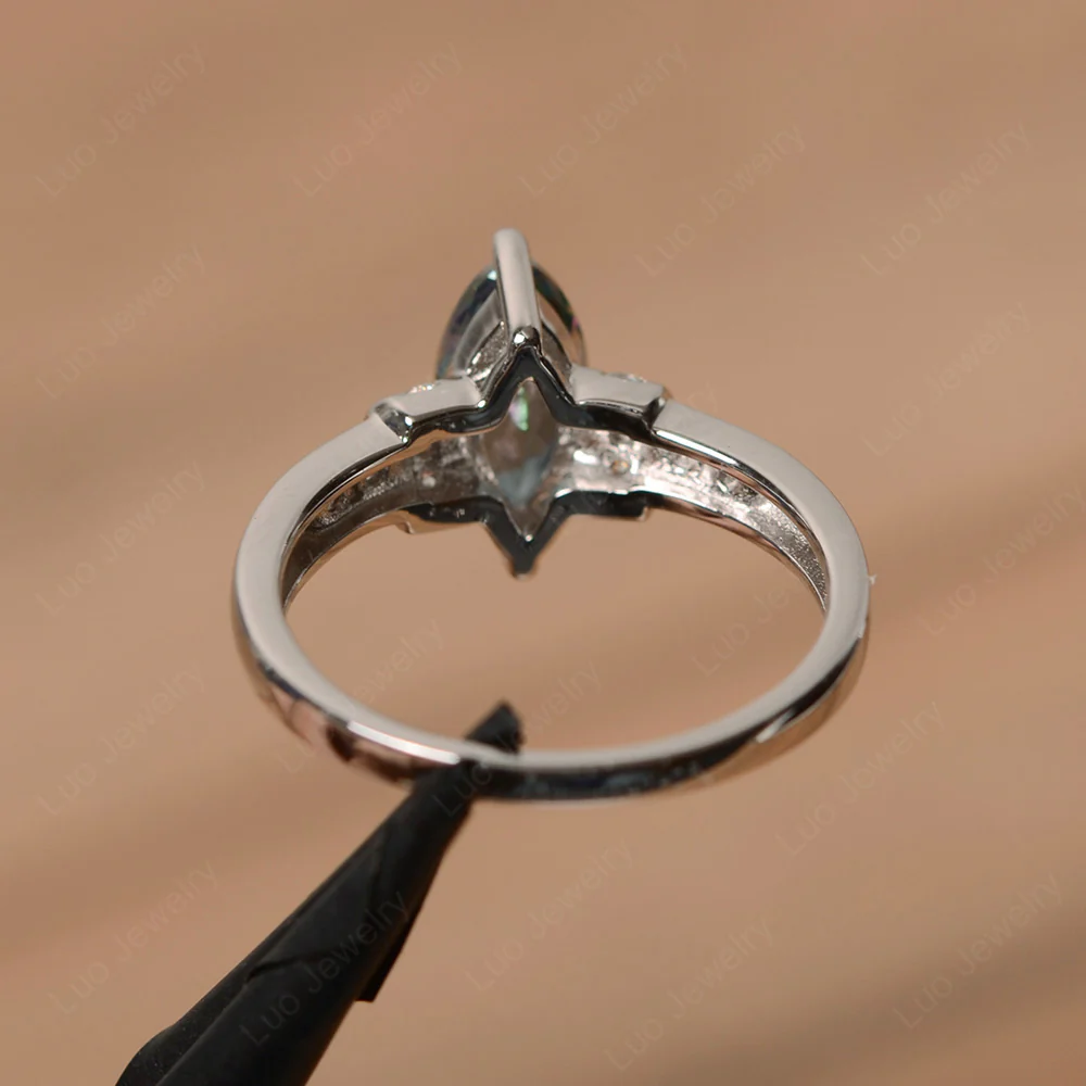 Marquise Cut Mystic Topaz Engagement Ring - Image 3