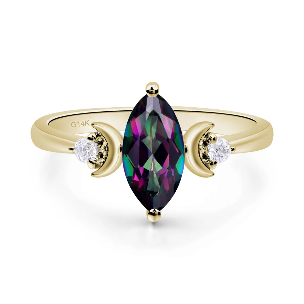 Mystic Topaz Moon Ring