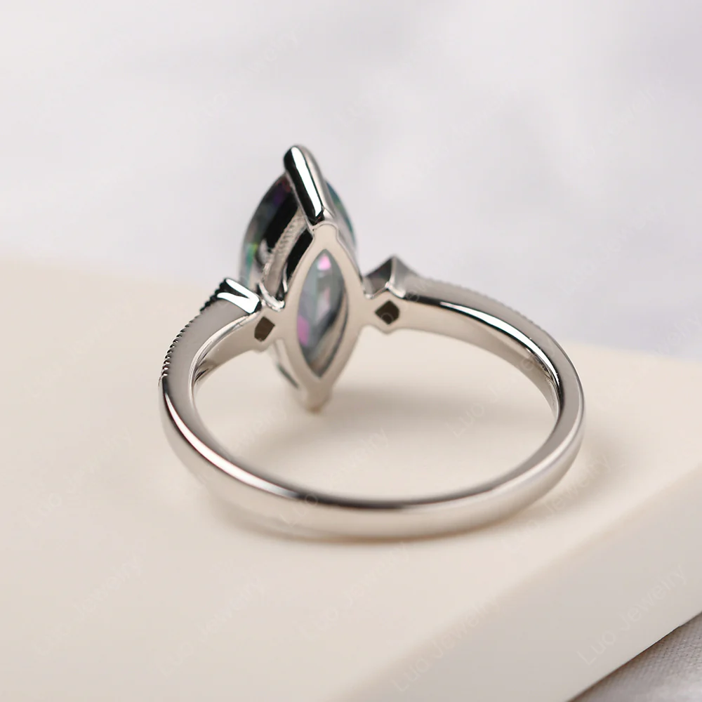 Marquise Cut Mystic Topaz Promise Ring - Image 3