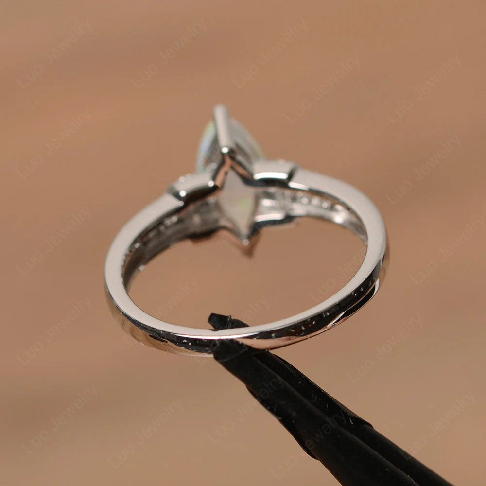 Marquise Cut Opal Engagement Ring - Image 3