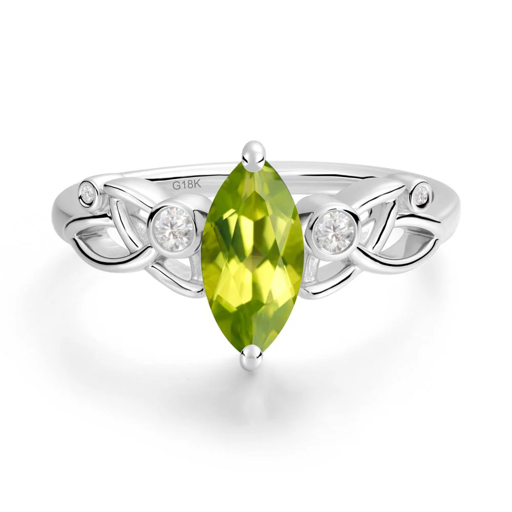 Marquise Cut Peridot Celtic Ring - Image 4