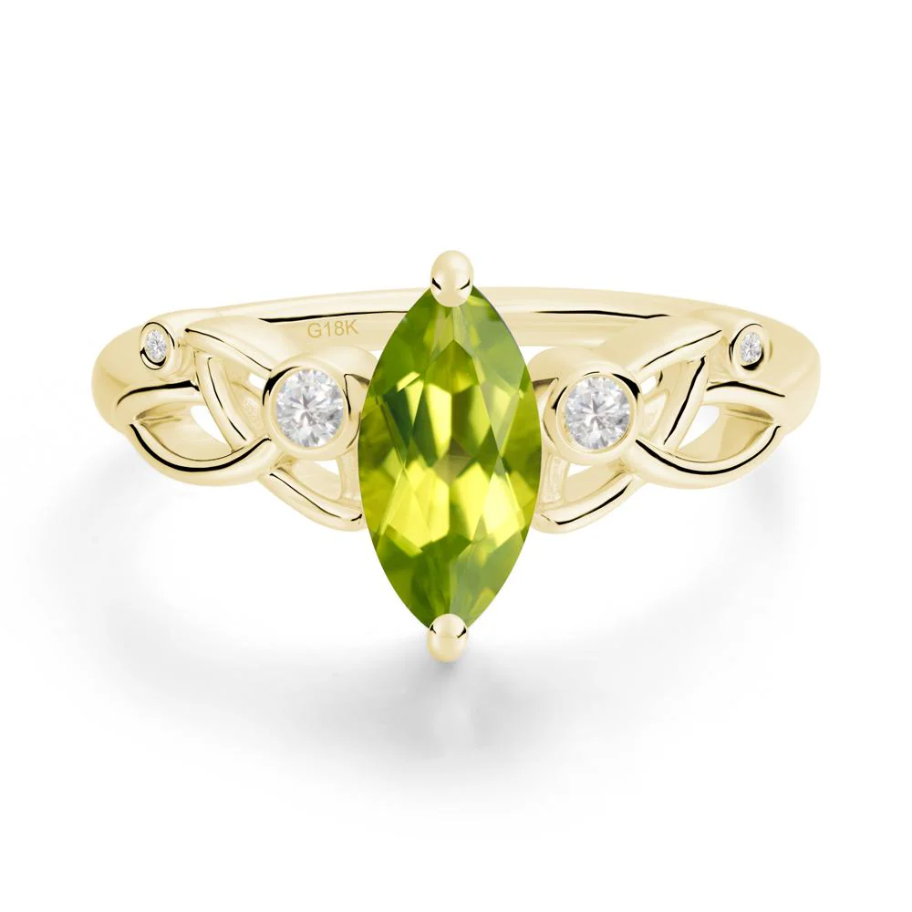 Marquise Cut Peridot Celtic Ring - Image 9