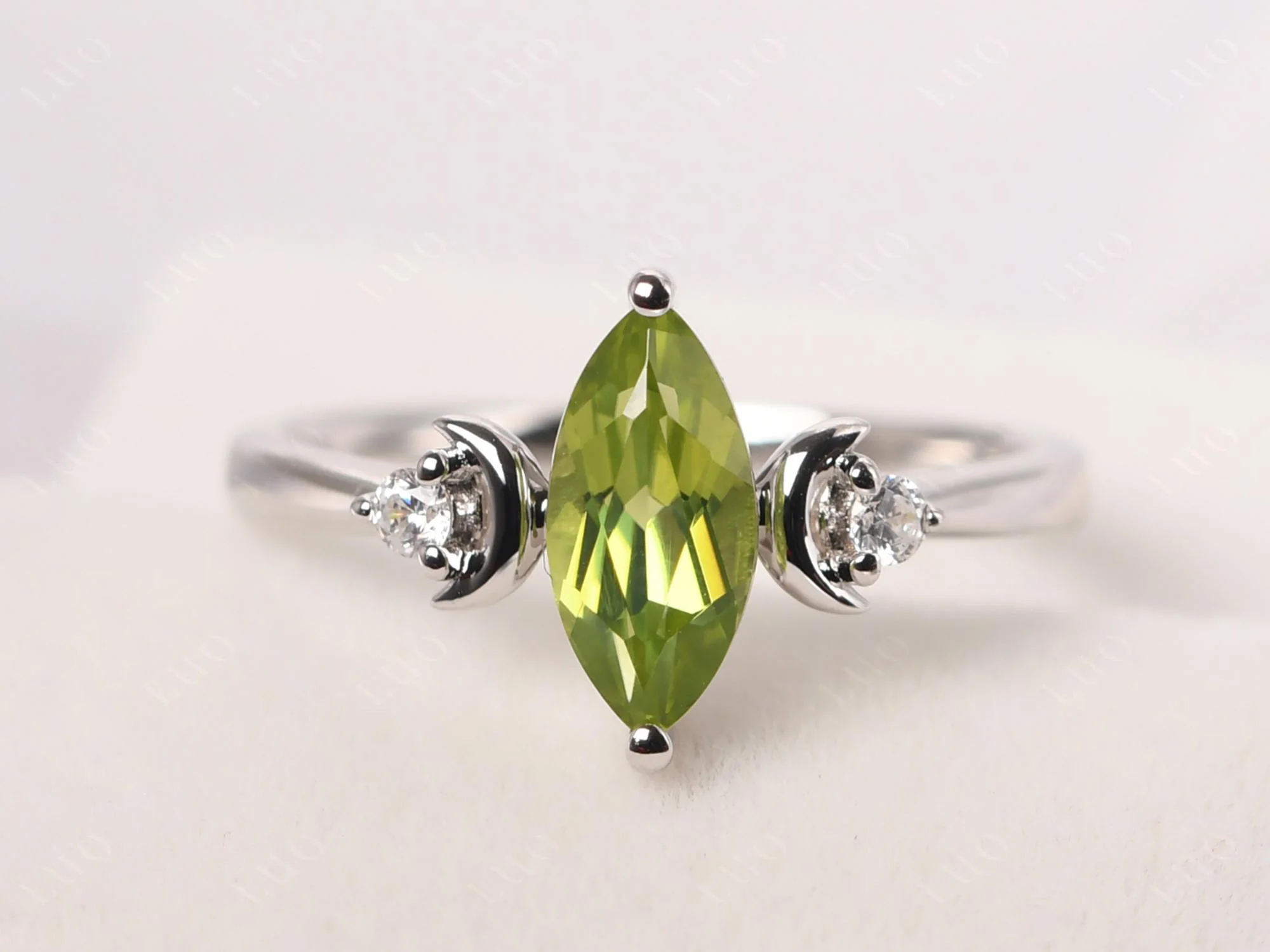 Moon Inspired Peridot Engagement Ring - Image 10