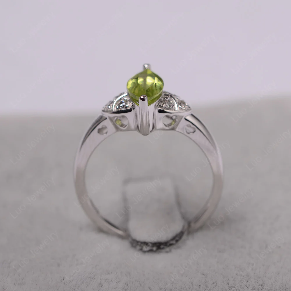 Marquise Cut Peridot Ring - Image 3