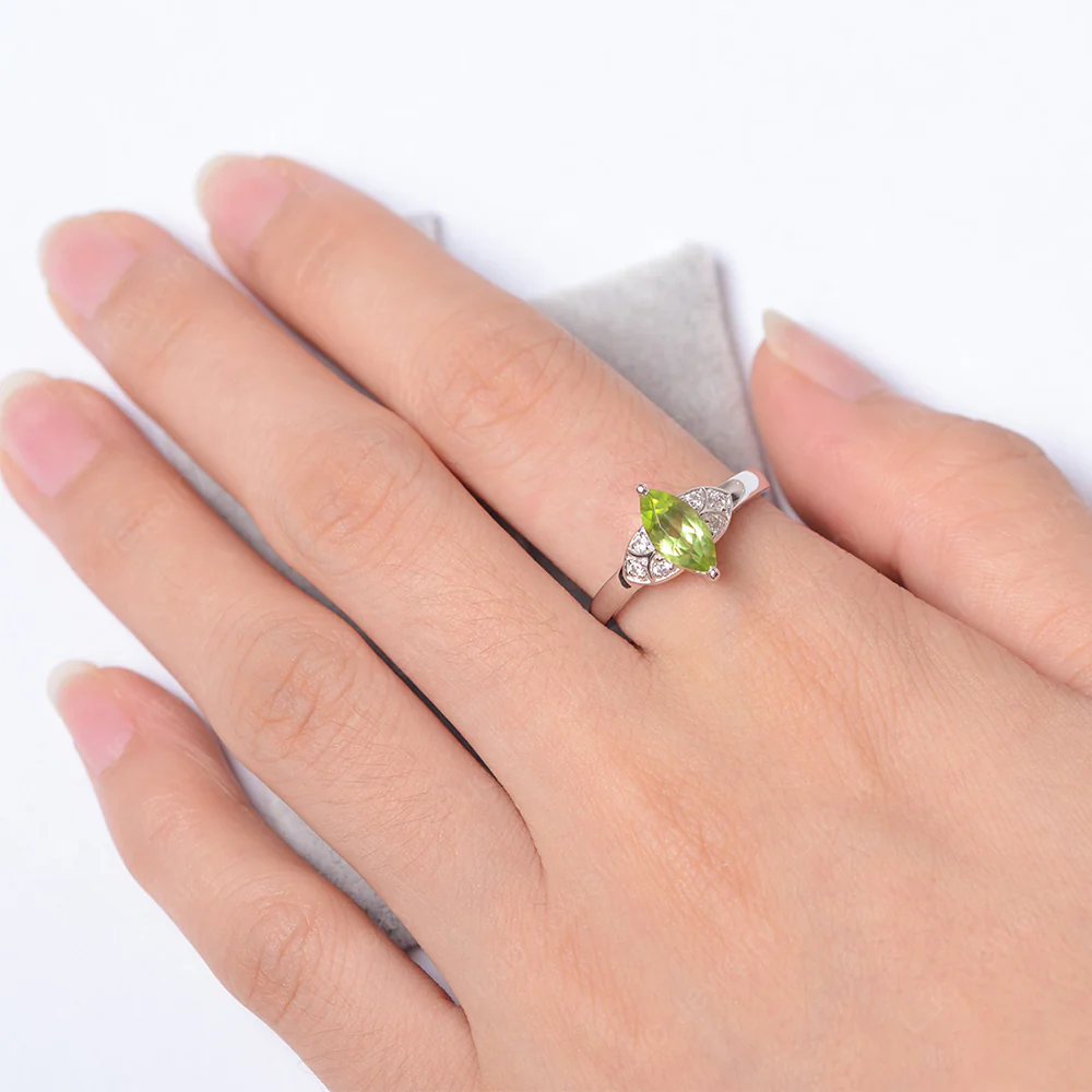Marquise Cut Peridot Ring - Image 4