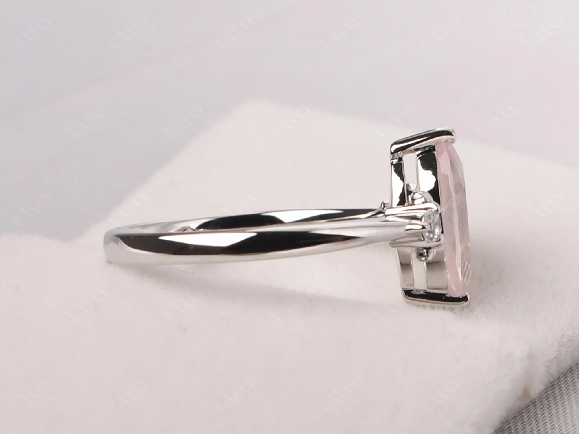 Rose Quartz Double Moon Ring - Image 13