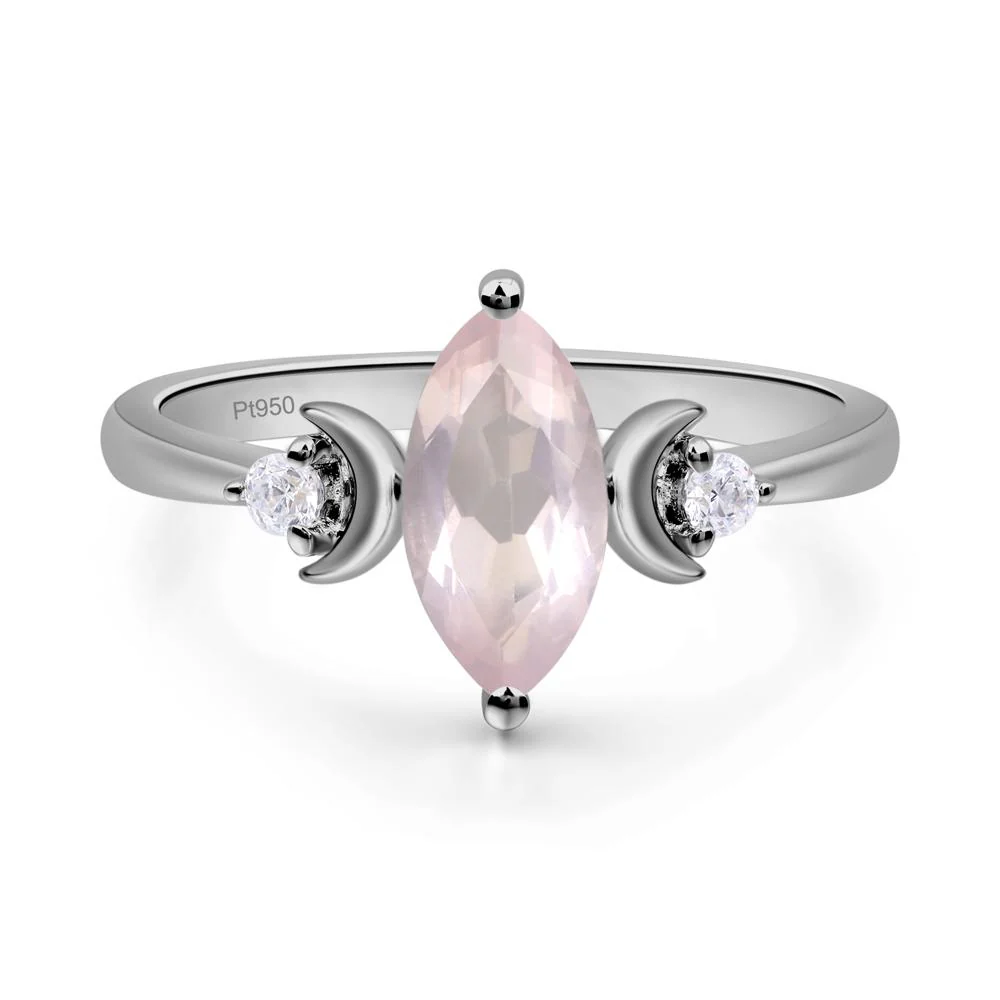 Rose Quartz Double Moon Ring - Image 6
