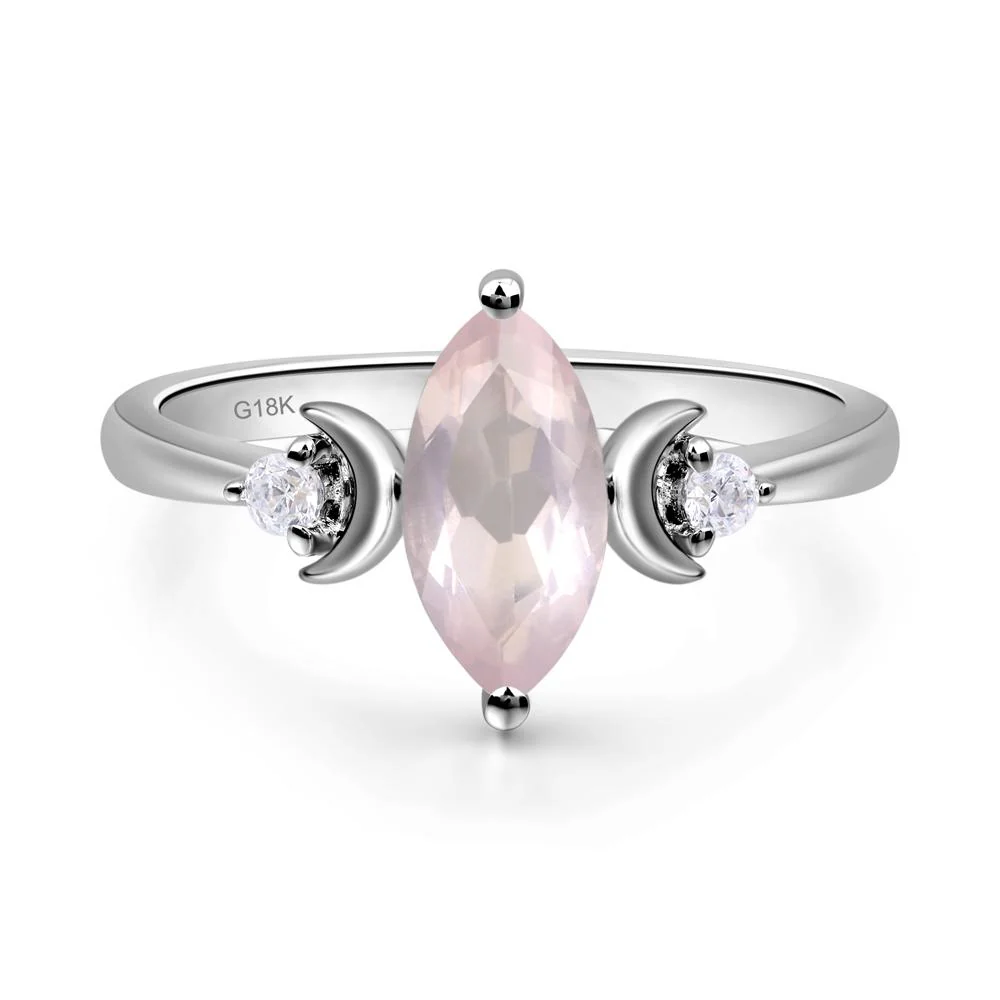 Rose Quartz Double Moon Ring - Image 7