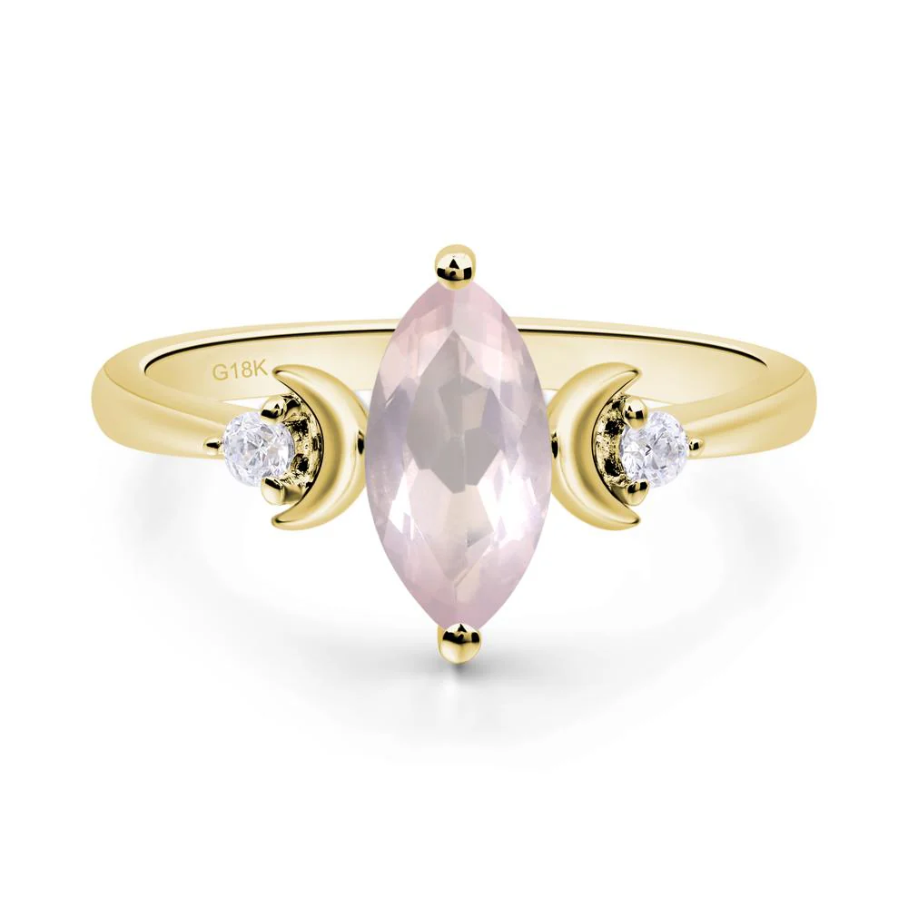 Rose Quartz Double Moon Ring - Image 8