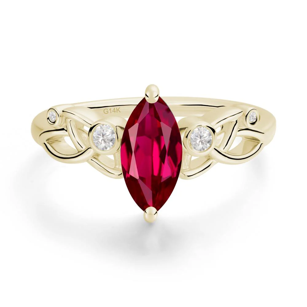 Marquise Cut Ruby Celtic Ring - Image 3