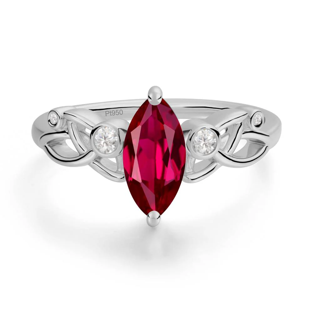 Marquise Cut Ruby Celtic Ring - Image 4