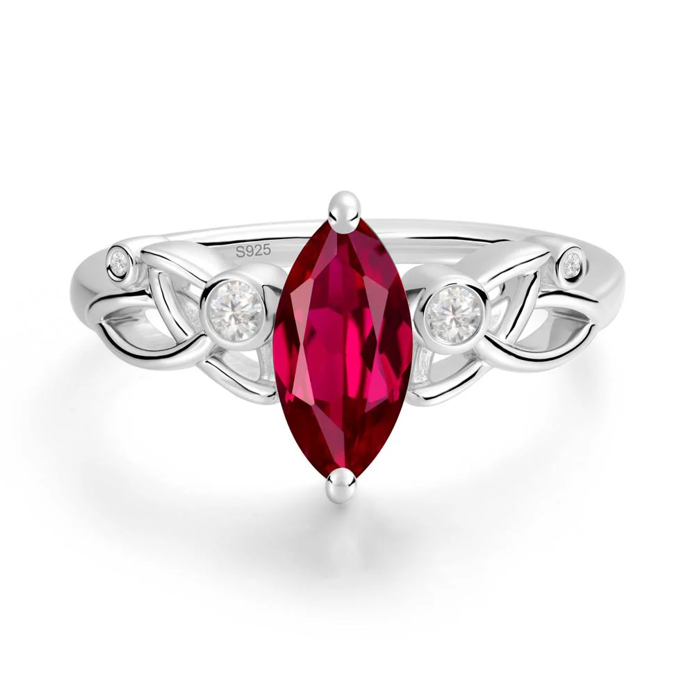 Marquise Cut Ruby Celtic Ring - Image 9