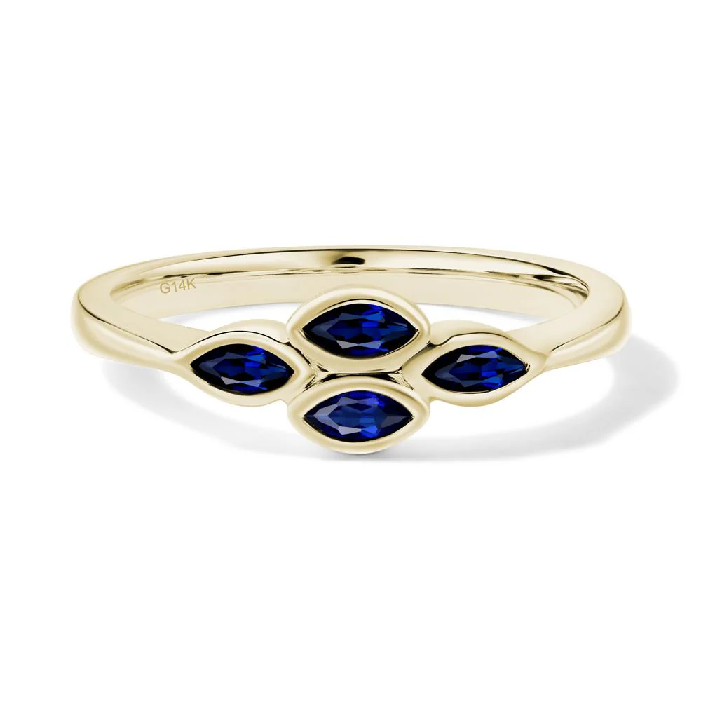 Marquise Cut Sapphire Bezel Cluster Ring - Image 6