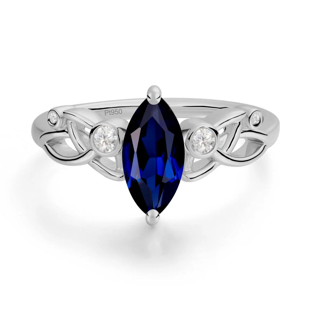 Marquise Cut Sapphire Celtic Ring - Image 3