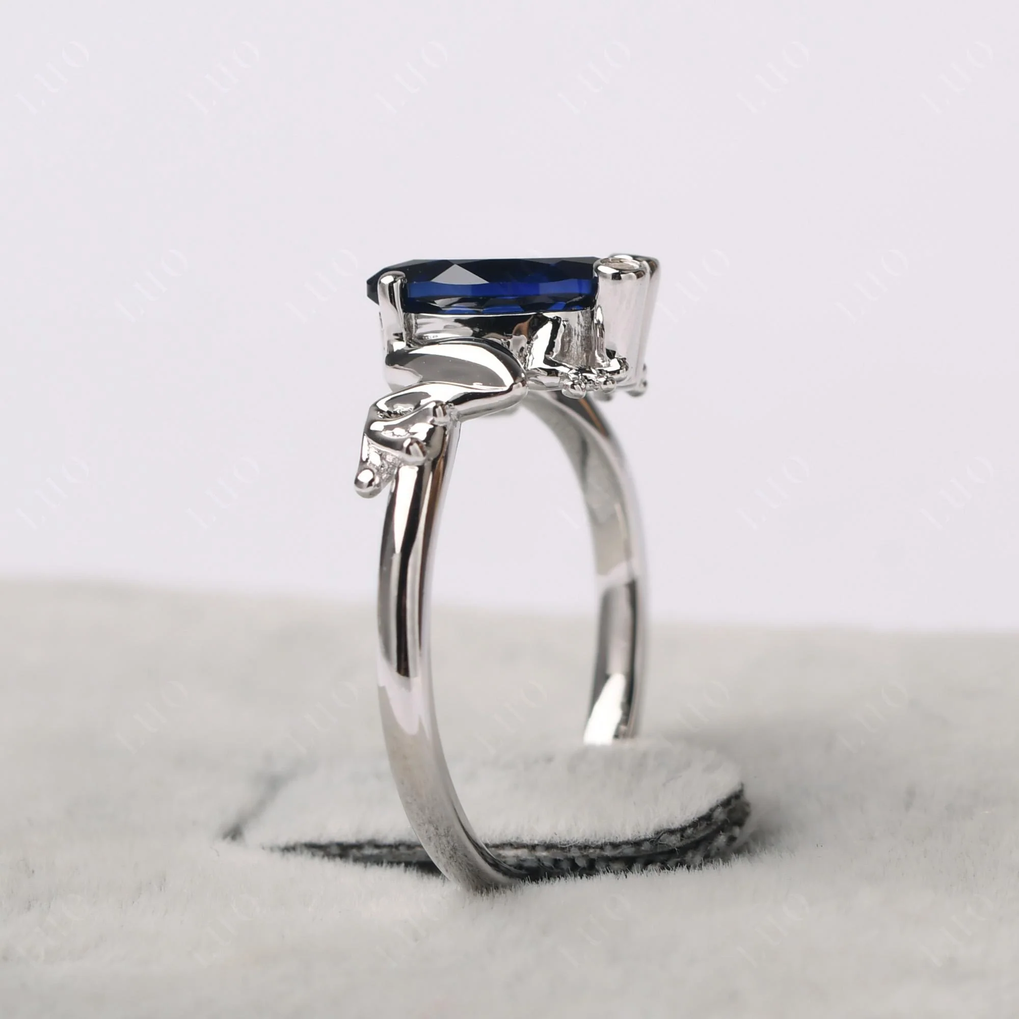 Marquise Cut Sapphire Frog Ring - Image 13