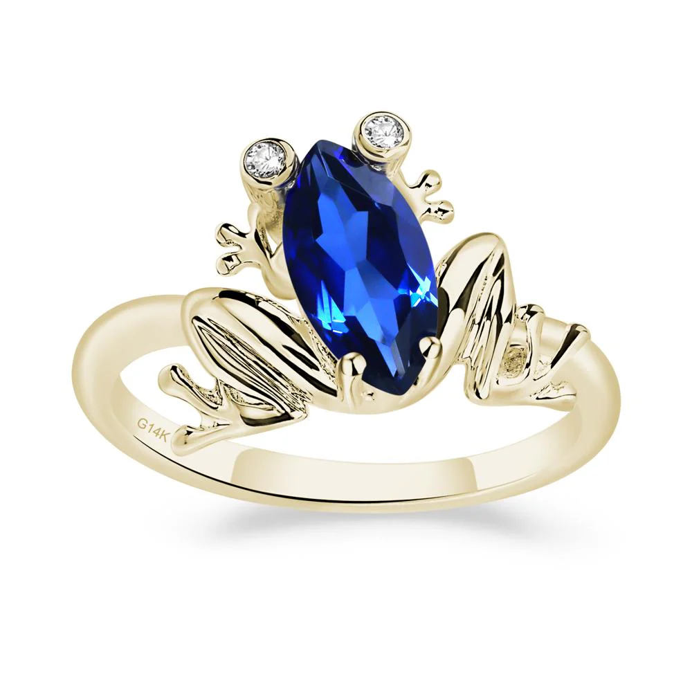 Marquise Cut Sapphire Frog Ring - Image 4