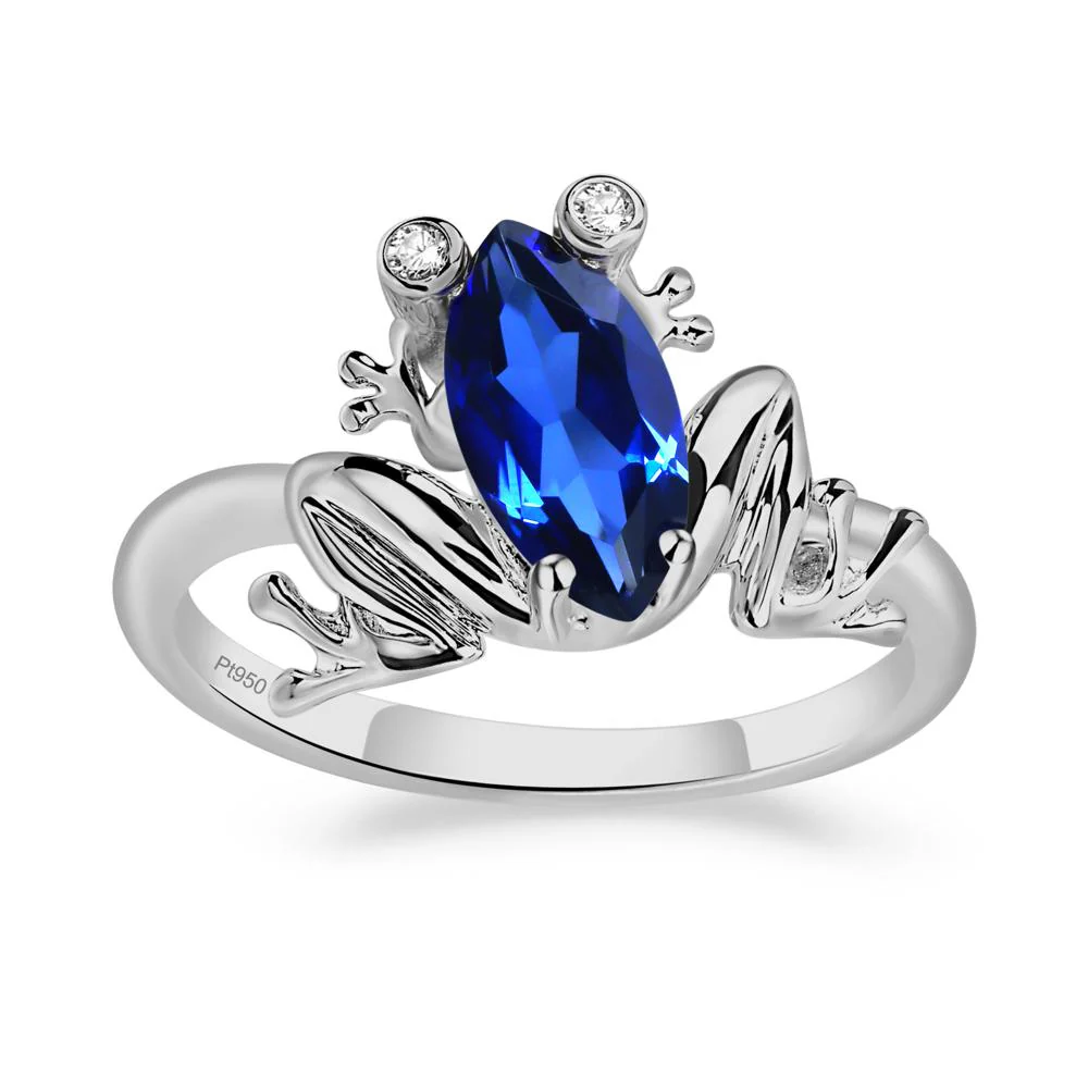 Marquise Cut Sapphire Frog Ring - Image 6