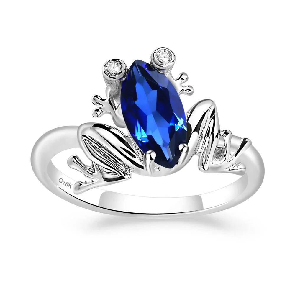 Marquise Cut Sapphire Frog Ring - Image 7