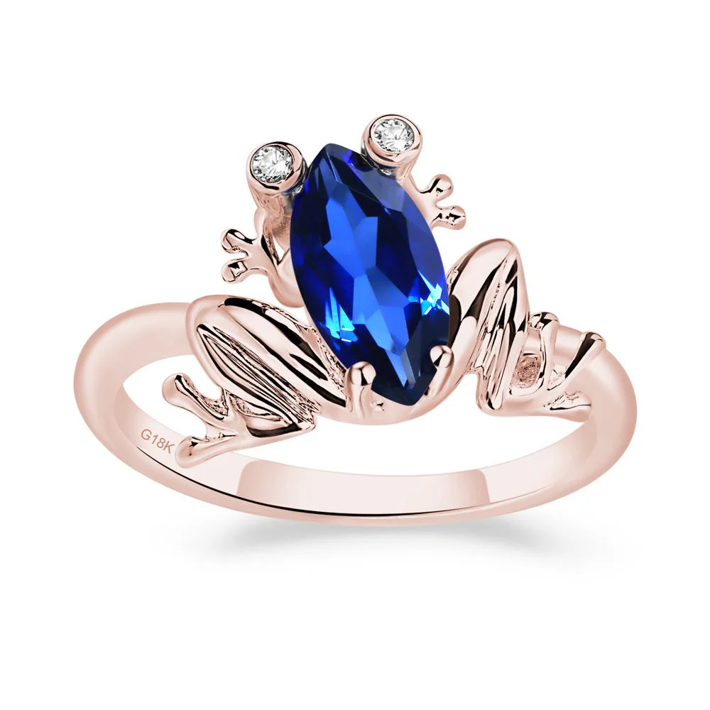 Marquise Cut Sapphire Frog Ring - Image 9