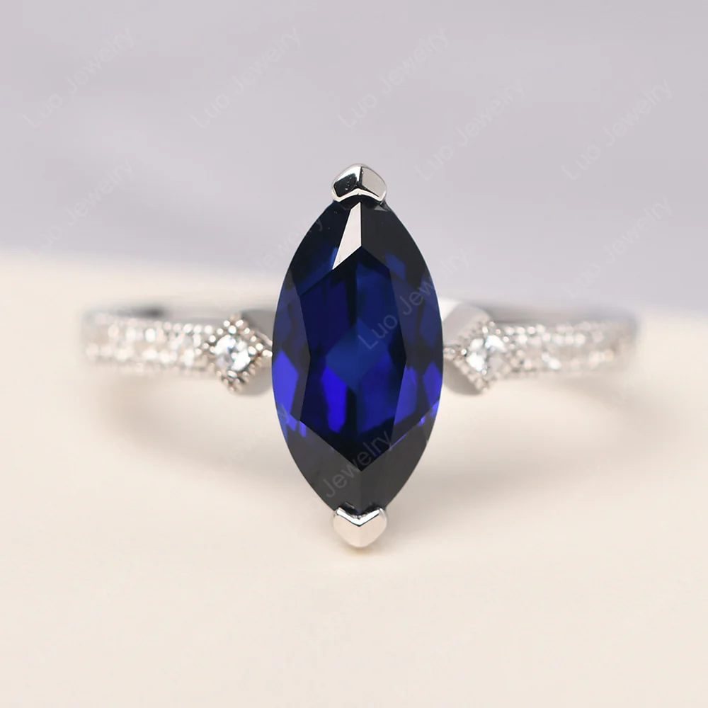 Marquise Cut Sapphire Promise Ring