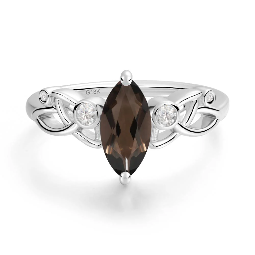 Marquise Cut Smoky Quartz Celtic Ring - Image 4