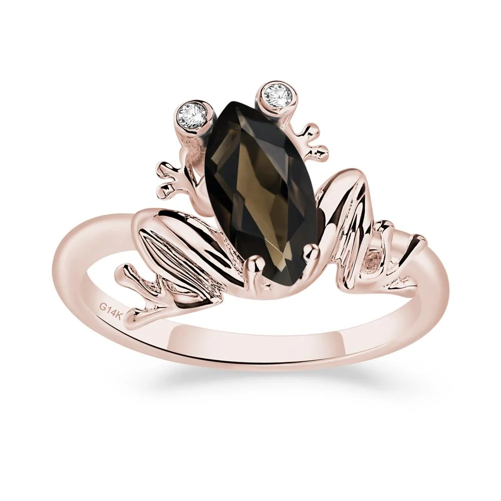 Smoky Quartz Ring with Frog - Image 5