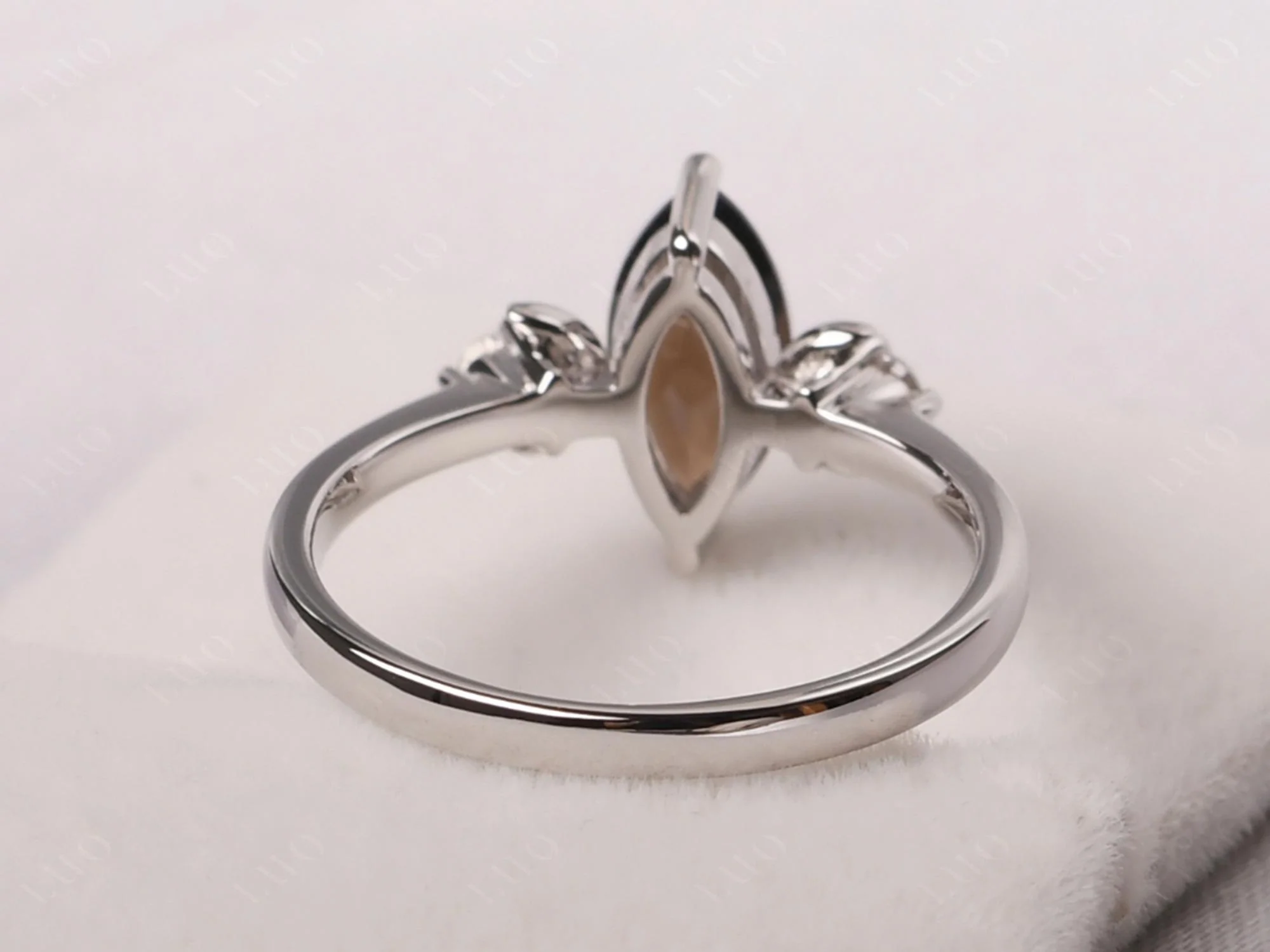 Smoky Quartz Double Moon Ring - Image 12