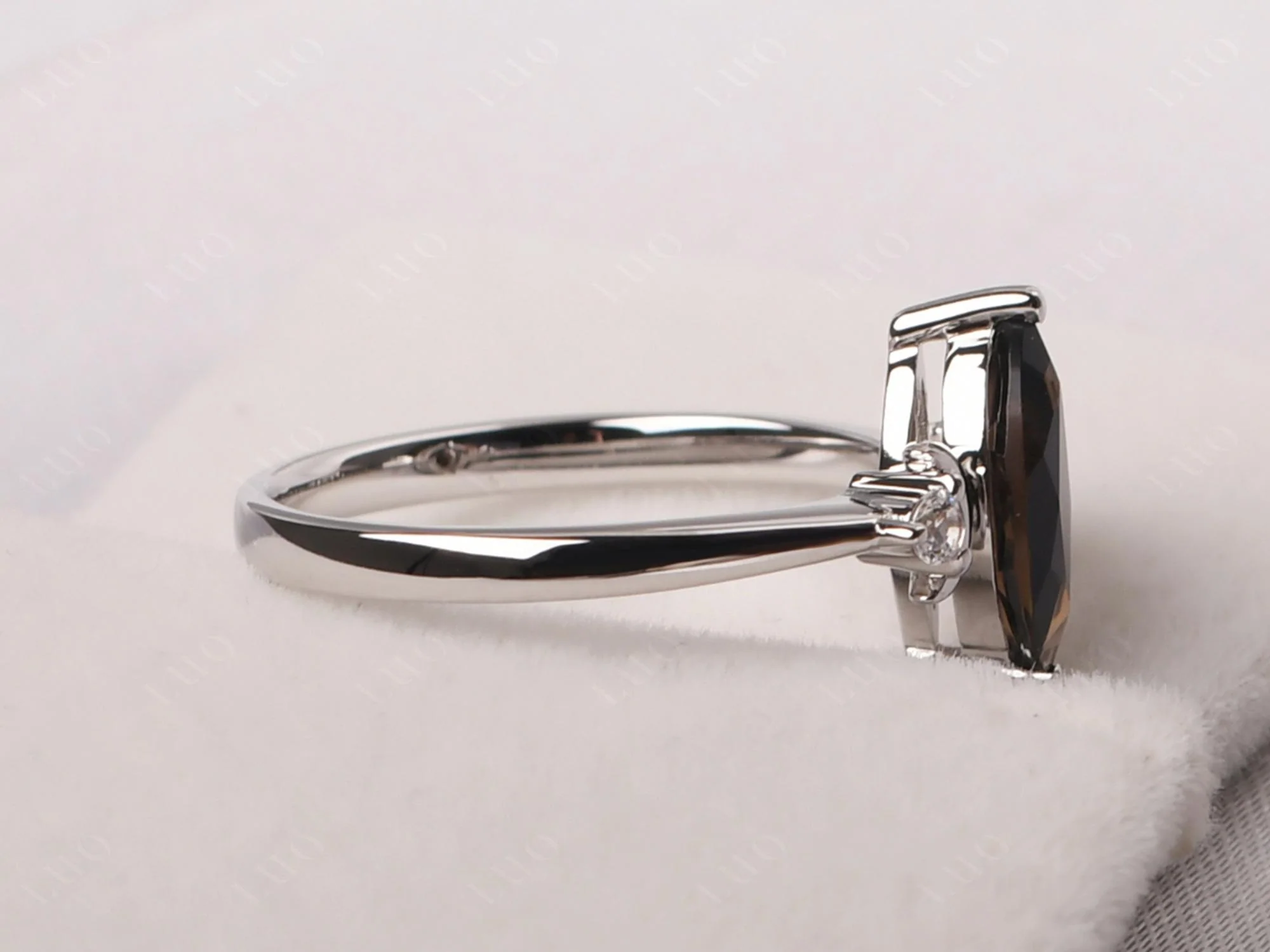 Smoky Quartz Double Moon Ring - Image 13